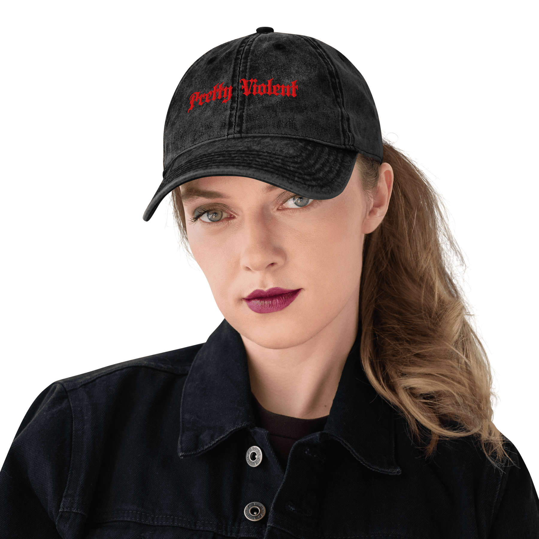 Pretty Violent Acid Wash Dad Cap - Goth Cloth Co.6394043_16749