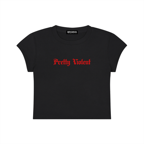 Pretty Violent Baby Tee - Goth Cloth Co.gymwear260730PODAA1057001