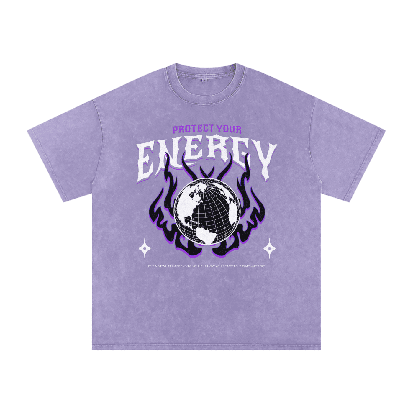 Protect Your Energy Acid Washed Oversized Tee - Goth Cloth Co.260108PODPQ0699007