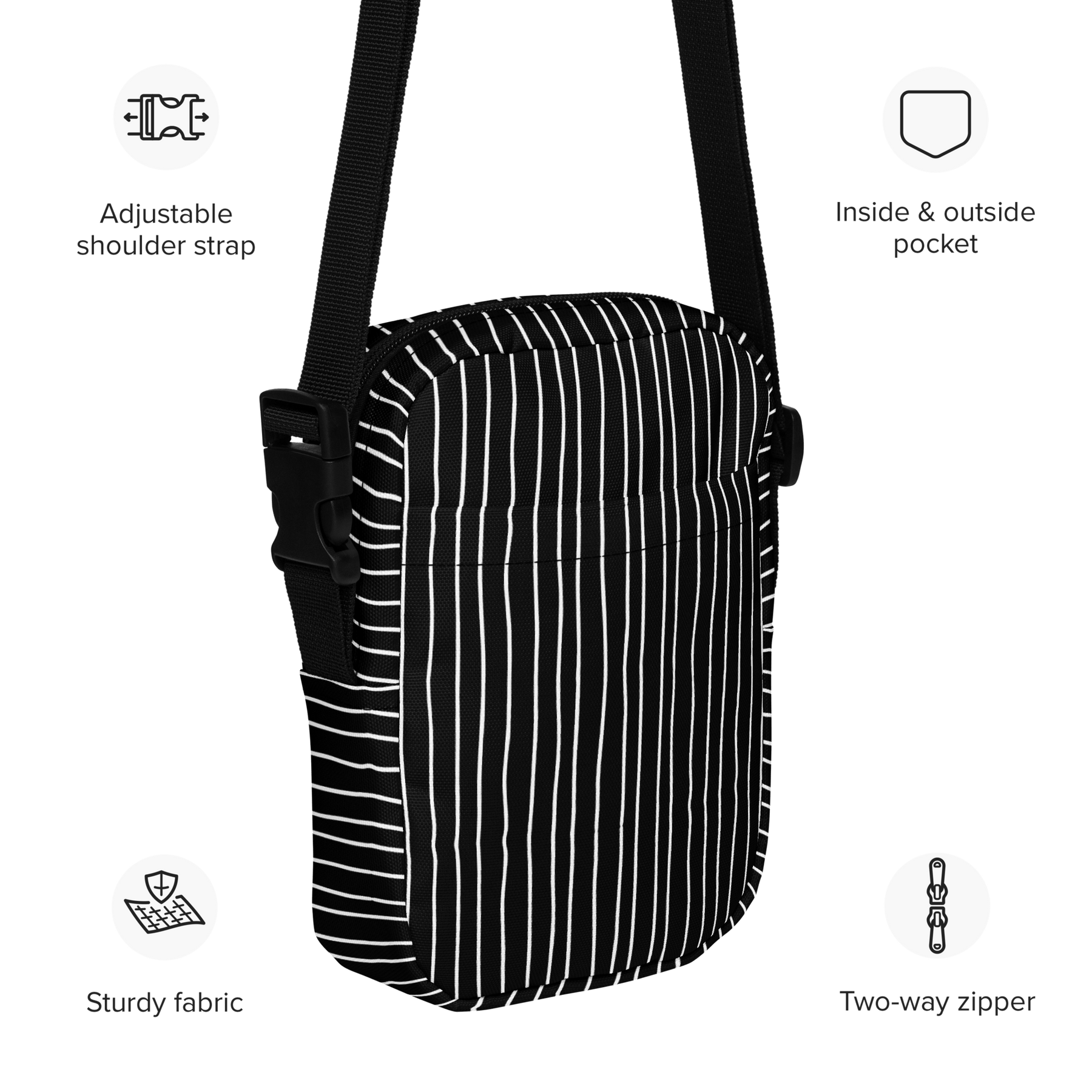 Pumpkin King Pinstripes Crossbody Bag - Goth Cloth Co.3827900_19256