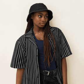 Pumpking Pinestripes Button Up Shirt (READY TO SHIP) - Goth Cloth Co.20923445789992698000