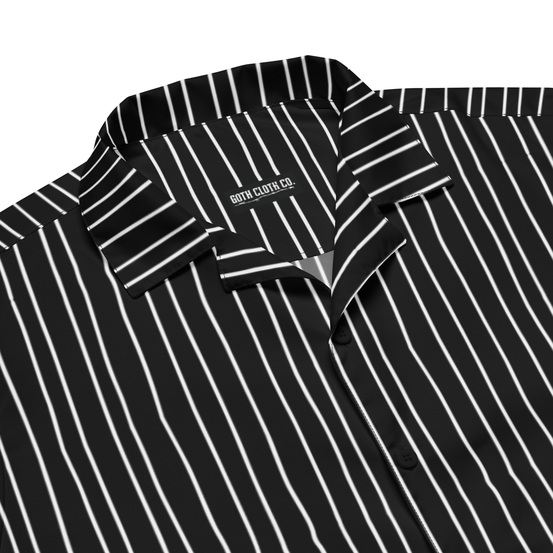 Pumpking Pinestripes Button Up Shirt (READY TO SHIP) - Goth Cloth Co.20923445789992698000