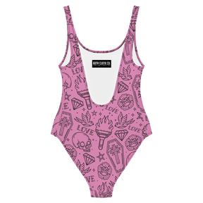 Punk in Pink One-Piece Swimsuit - Goth Cloth Co.4379401_9014