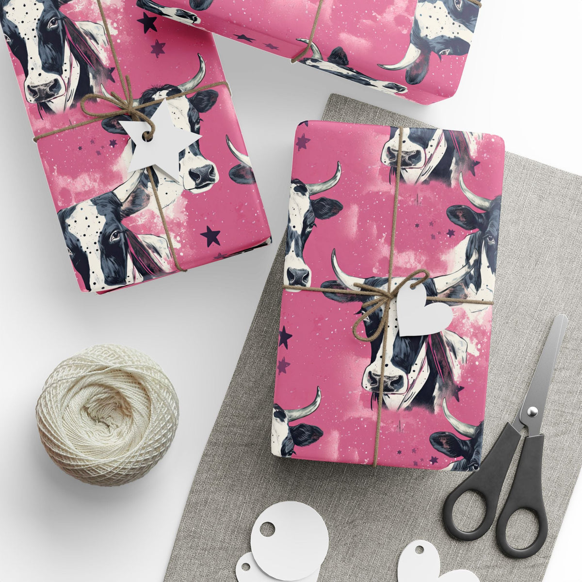 Punk Pink Graffiti Cow Gift Wrap - Goth Cloth Co.Home Decor10888594227988550503