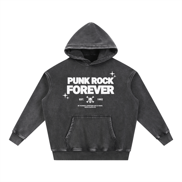 Punk Rock Forever Acid Wash Hoodie - Goth Cloth Co.251218PODRB1522001