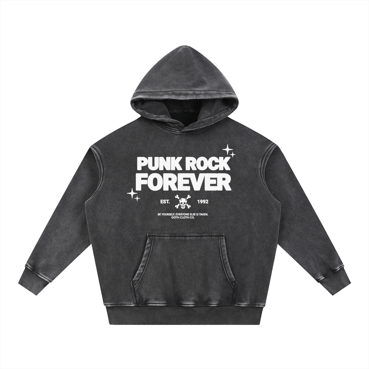 Punk Rock Forever Acid Wash Hoodie - Goth Cloth Co.251218PODRB1522001