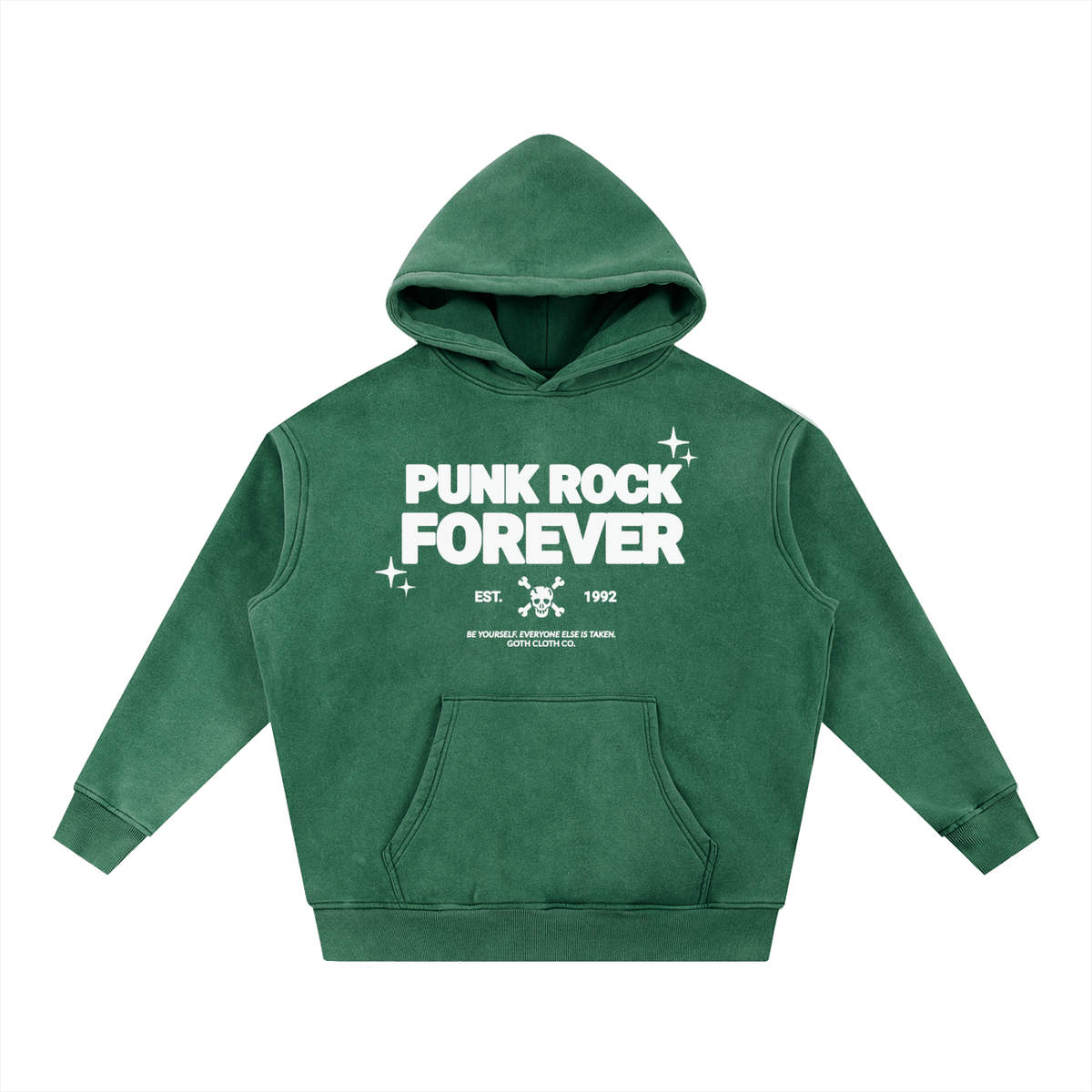 Punk Rock Forever Acid Wash Hoodie - Goth Cloth Co.251218PODRB1522011