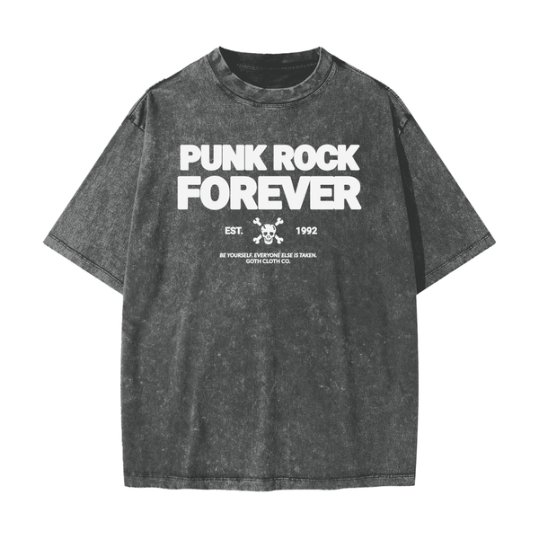 Punk Rock Forever Heavyweight Snow Washed T-Shirt - Goth Cloth Co.260108PODPQ0714013