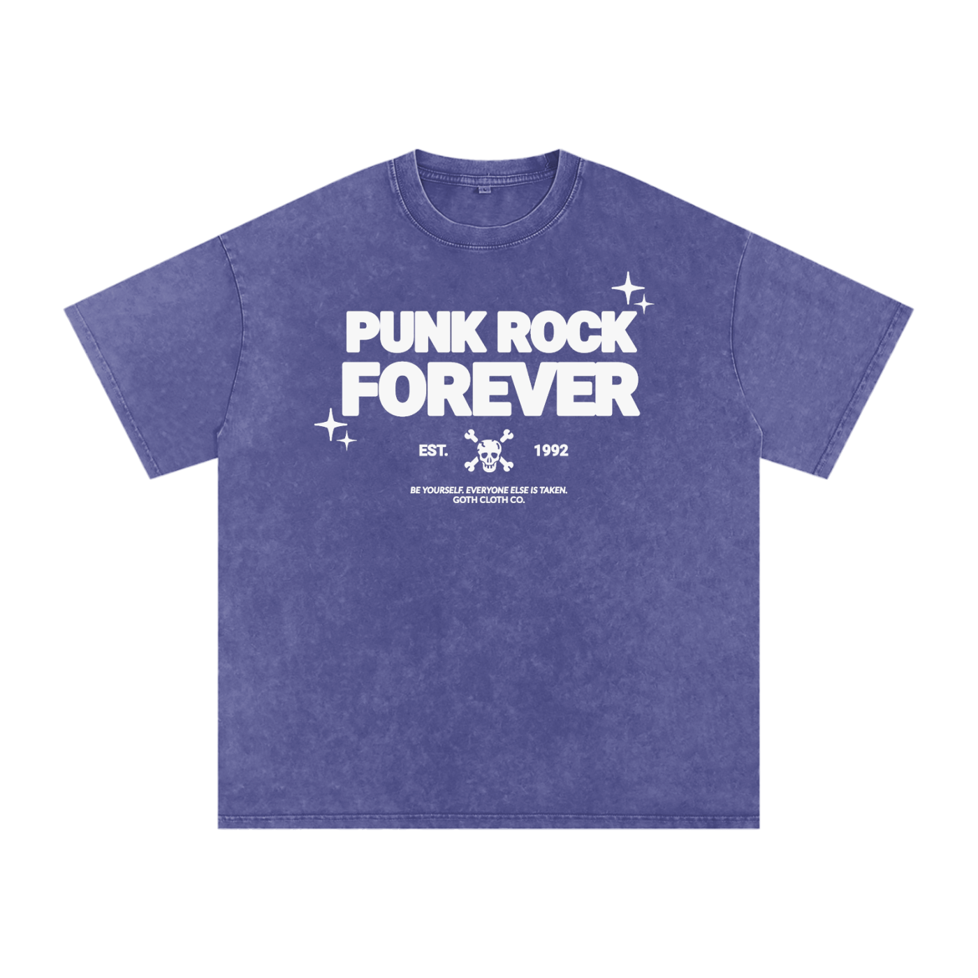 Punk Rock Forever Snow Washed Oversized Cotton T-Shirt - Goth Cloth Co.251218PODPQ1534019