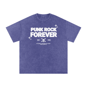 Punk Rock Forever Snow Washed Oversized Cotton T-Shirt - Goth Cloth Co.251218PODPQ1534019