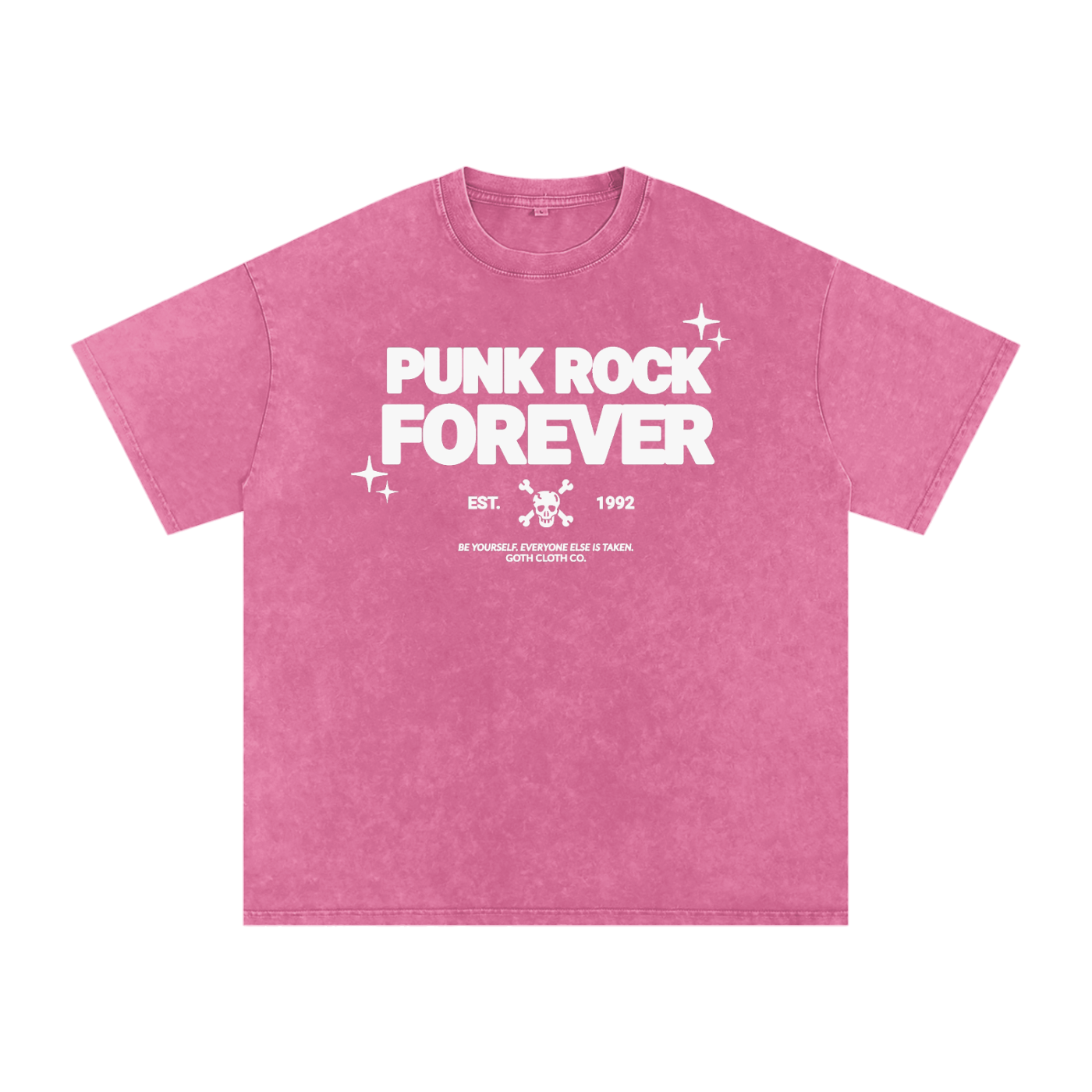 Punk Rock Forever Snow Washed Oversized Cotton T-Shirt - Goth Cloth Co.251218PODPQ1534025