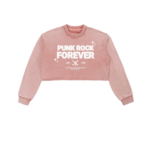 Punk Rock Forever Snow Washed Raw Edge Cropped Sweatshirt - Goth Cloth Co.251218PODBE1543013