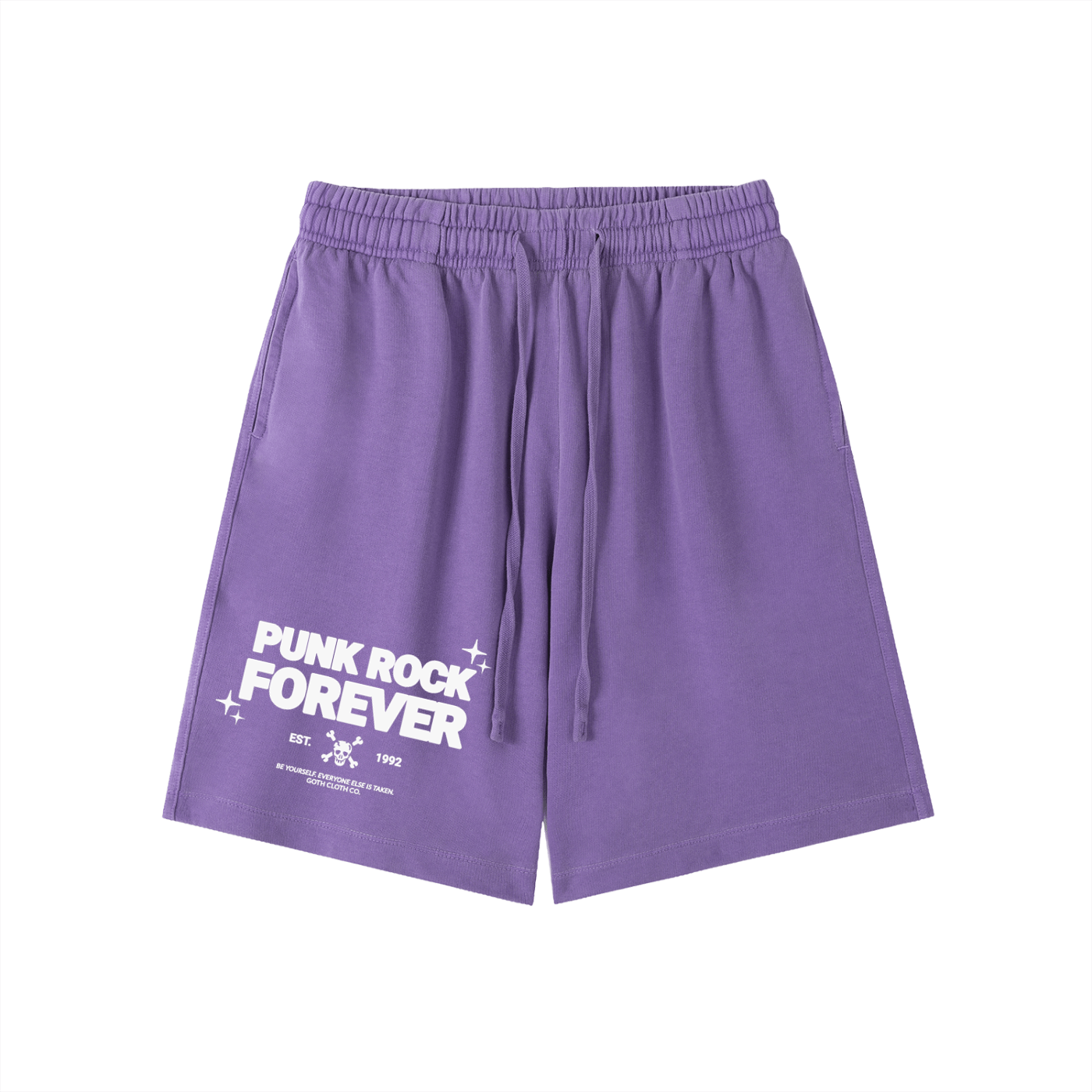 Punk Rock Forever Vintage Wash Cotton Shorts - Goth Cloth Co.251218PODPW1553006