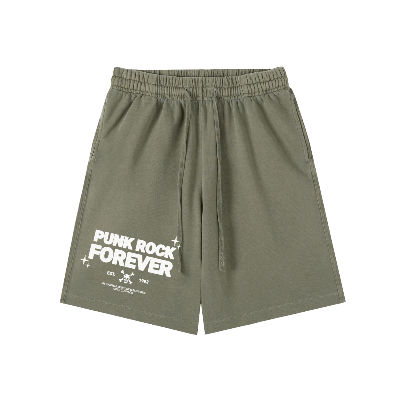 Punk Rock Forever Vintage Wash Cotton Shorts - Goth Cloth Co.251218PODPW1553016