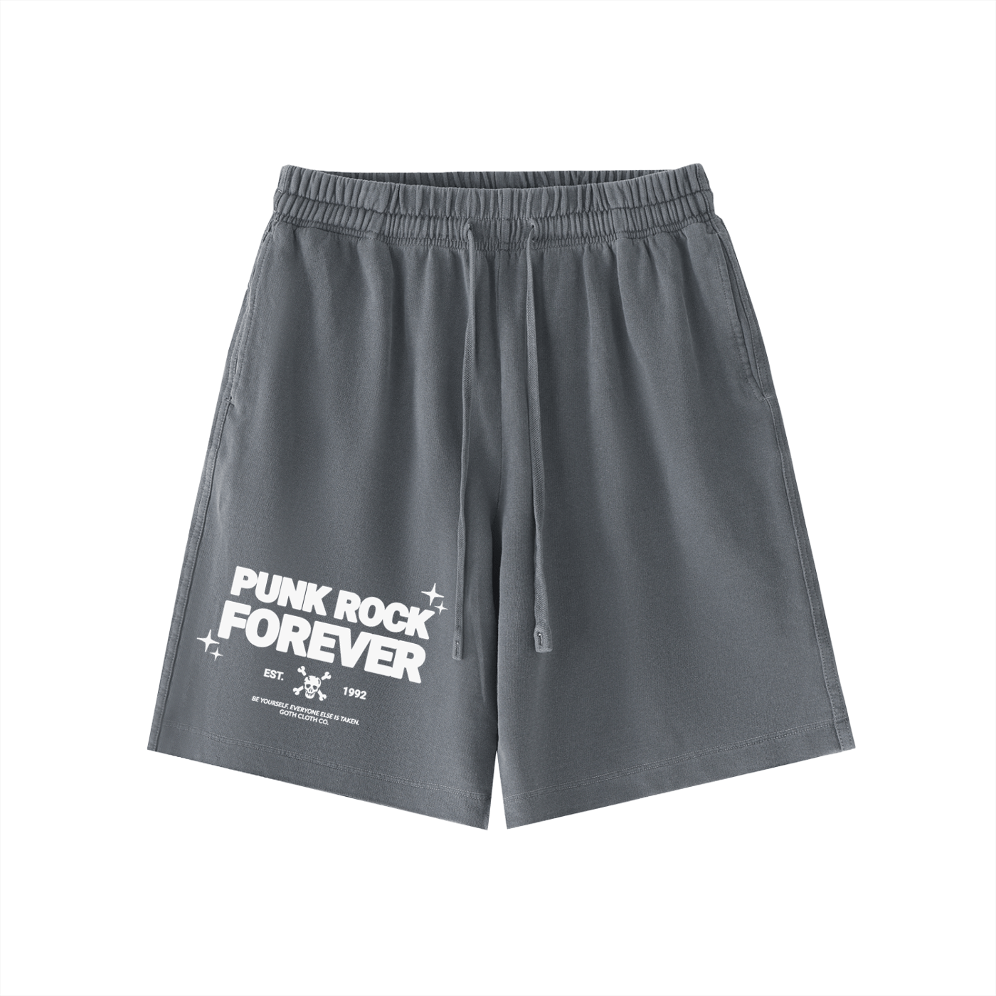 Punk Rock Forever Vintage Wash Cotton Shorts - Goth Cloth Co.251218PODPW1553021