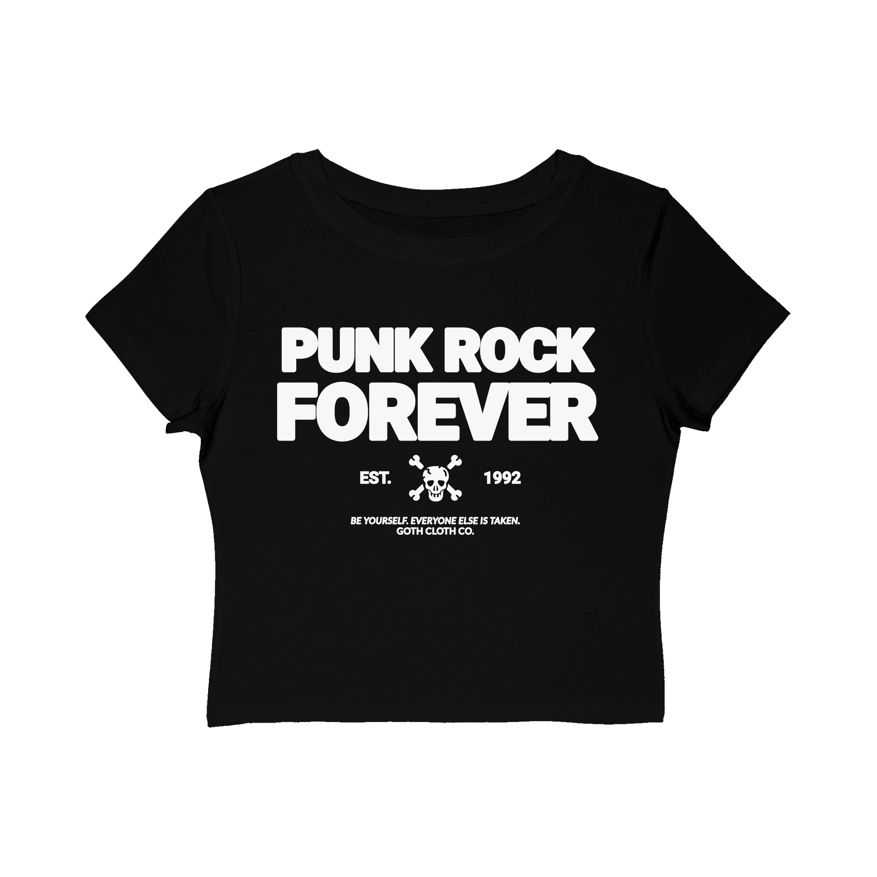 Punk Rock Forever Women's Baby Tee - Goth Cloth Co.T-Shirt17097756140074276849