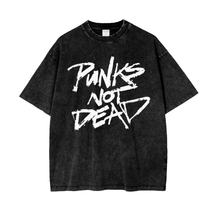 Punks Not Dead Acid Washed Oversized Tee - Goth Cloth Co.250408PODPQ0329#001