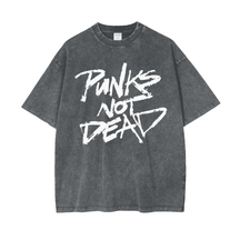 Punks Not Dead Acid Washed Oversized Tee - Goth Cloth Co.250408PODPQ0329#006