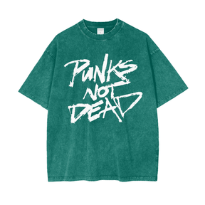 Punks Not Dead Acid Washed Oversized Tee