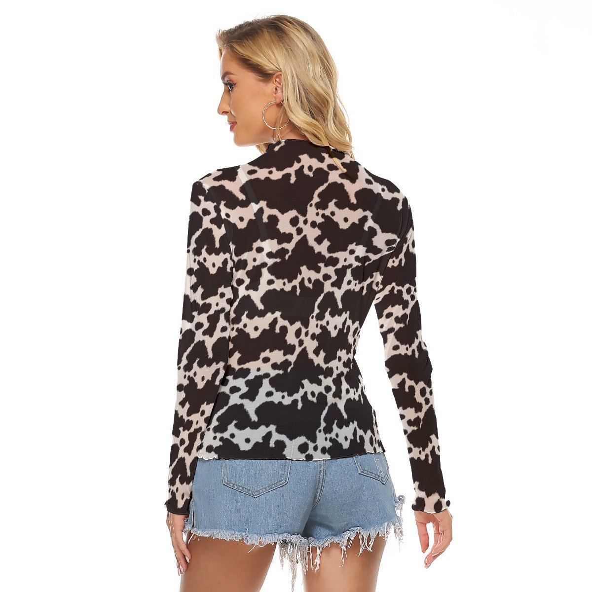 Ranch Riot Women's Long Sleeve Mesh Top - Goth Cloth Co.ADS-3WTXWC16-PFD4X-FFFFFF-XS