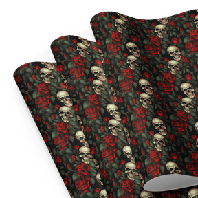 Red Rose and Skull Gift Wrap (3 Sheets) - Goth Cloth Co.8496246_17373