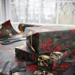 Red Rose and Skull Gift Wrap - Goth Cloth Co.Home Decor65590153835977600861