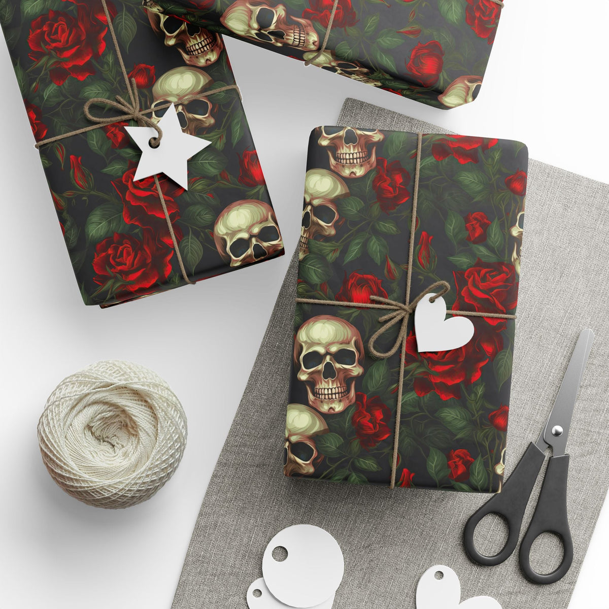 Red Rose and Skull Gift Wrap - Goth Cloth Co.Home Decor65590153835977600861