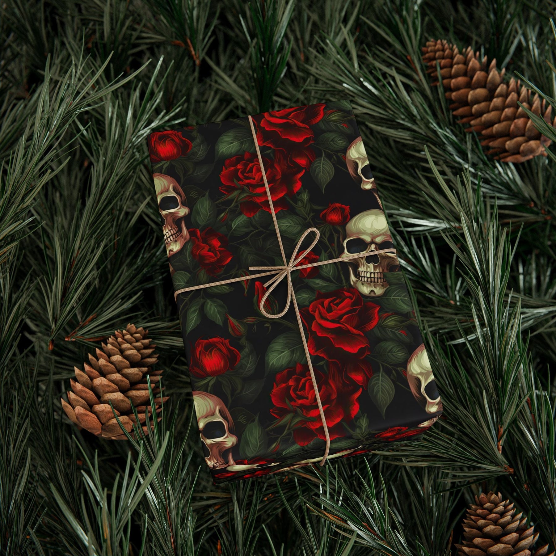 Red Rose and Skull Gift Wrap - Goth Cloth Co.Home Decor65590153835977600861