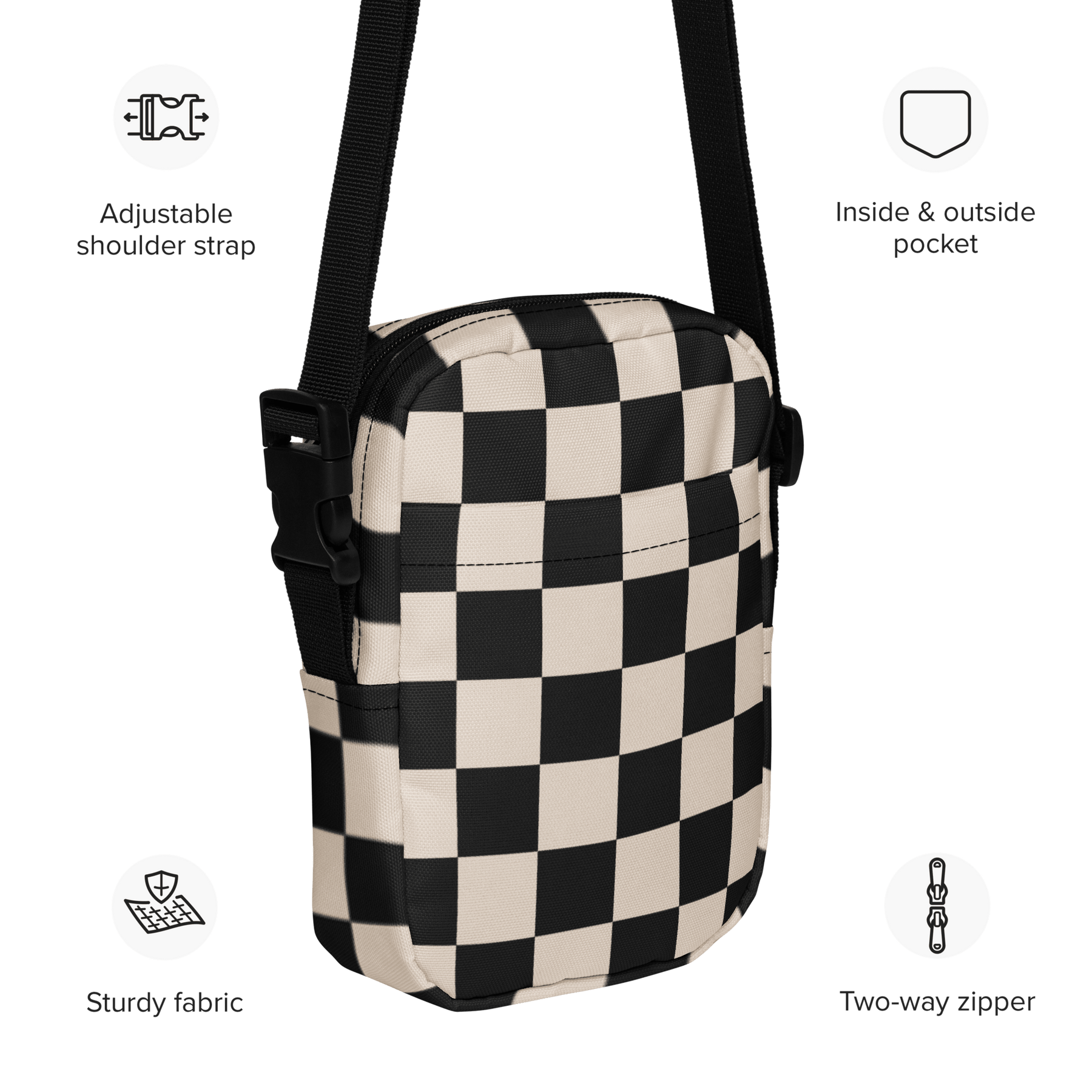 Retro Revival Checkerboard Crossbody Bag - Goth Cloth Co.4207890_19256