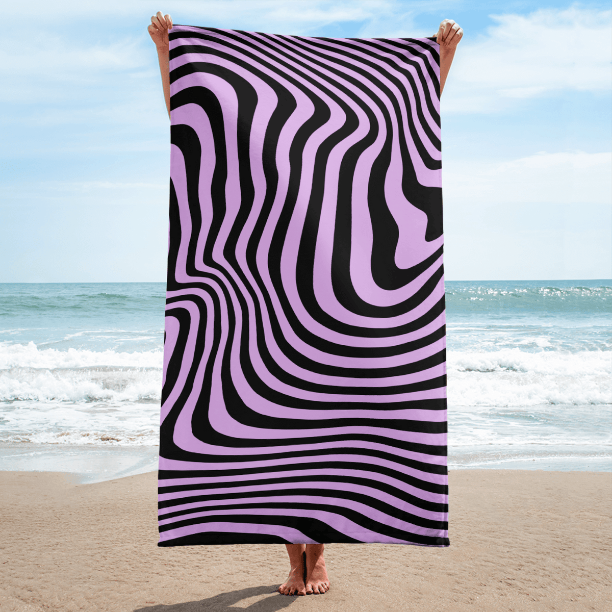 Retro Wave Beach Towel - Goth Cloth Co.7338683_8874