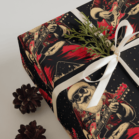 Rock - n - Roll Santa Gift Wrap (3 Sheets) - Goth Cloth Co.3059445_17373