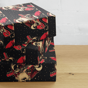 Rock - n - Roll Santa Gift Wrap (3 Sheets) - Goth Cloth Co.3059445_17373