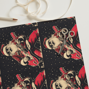 Rock - n - Roll Santa Gift Wrap (3 Sheets) - Goth Cloth Co.3059445_17373