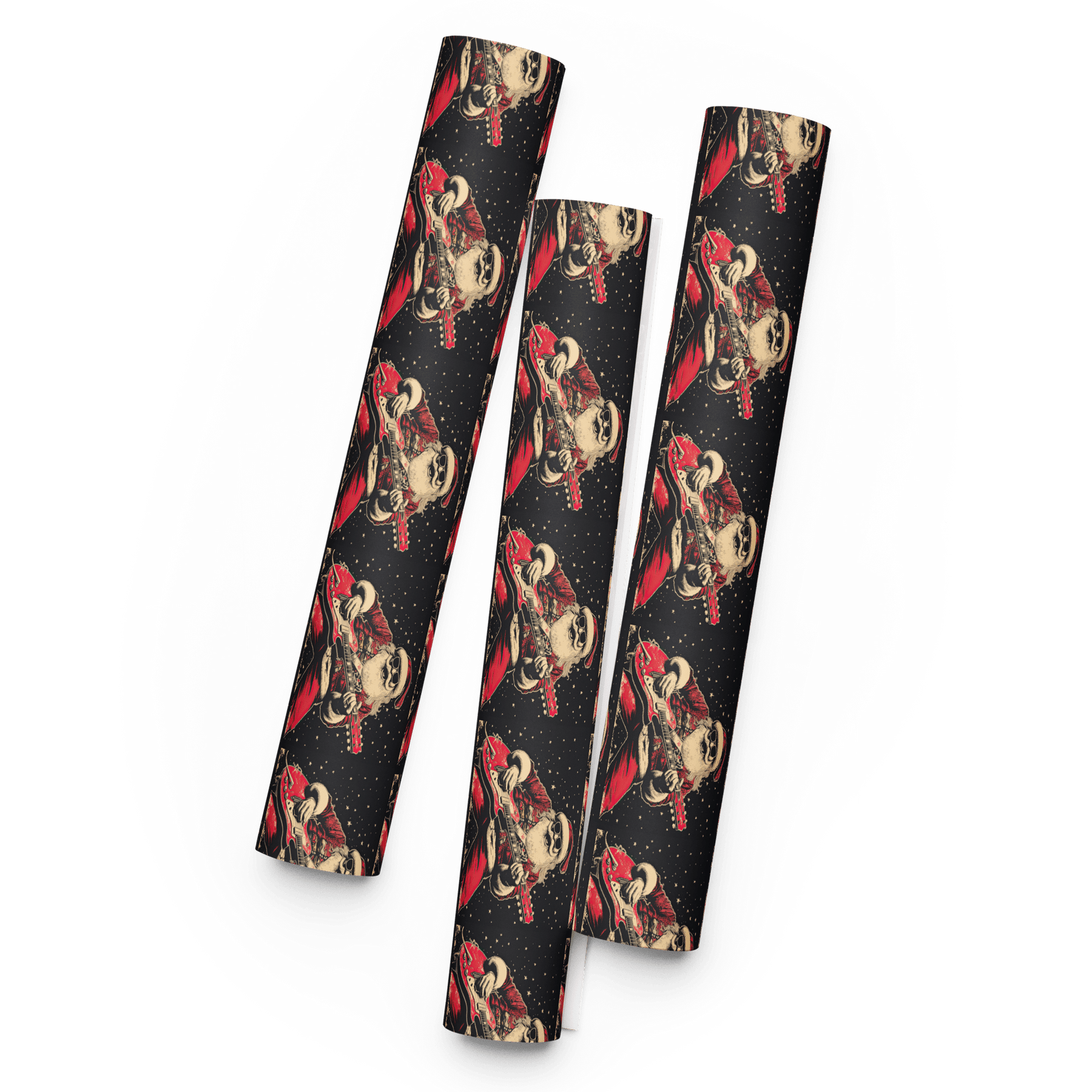 Rock - n - Roll Santa Gift Wrap (3 Sheets) - Goth Cloth Co.3059445_17373