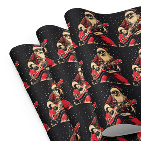 Rock - n - Roll Santa Gift Wrap (3 Sheets) - Goth Cloth Co.3059445_17373