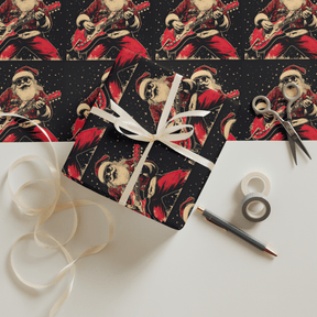 Rock - n - Roll Santa Gift Wrap (3 Sheets) - Goth Cloth Co.3059445_17373