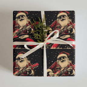 Rock - n - Roll Santa Gift Wrap (3 Sheets) - Goth Cloth Co.3059445_17373