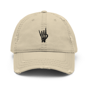 Rock On Skeleton Distressed Dad Hat - Goth Cloth Co.3796402_10993