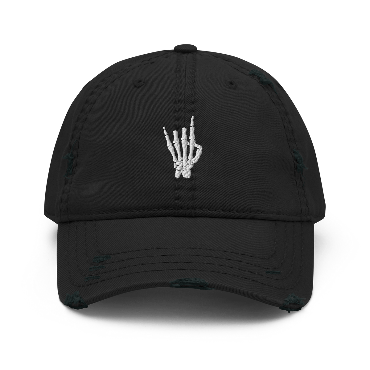 Rock On Skeleton Distressed Dad Hat - Goth Cloth Co.5174268_10990