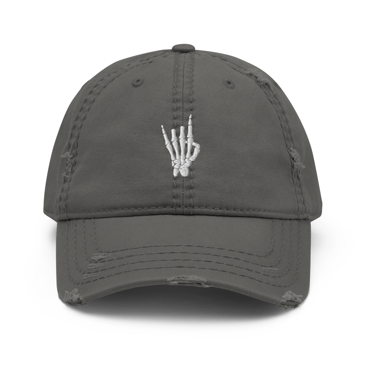 Rock On Skeleton Distressed Dad Hat - Goth Cloth Co.7459685_10992