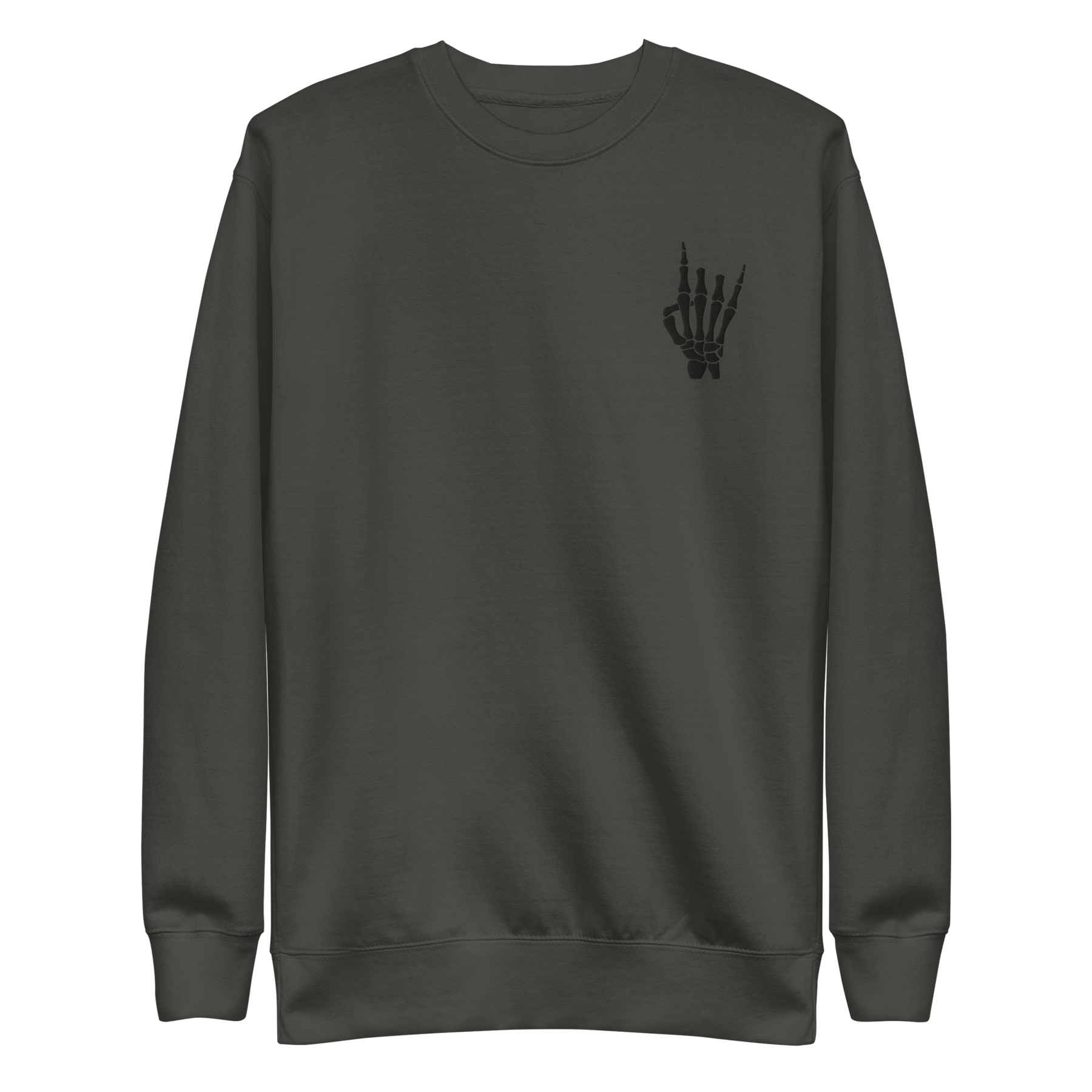 Rock On Skeleton Embroidered Sweatshirt - Goth Cloth Co.3647512_20363