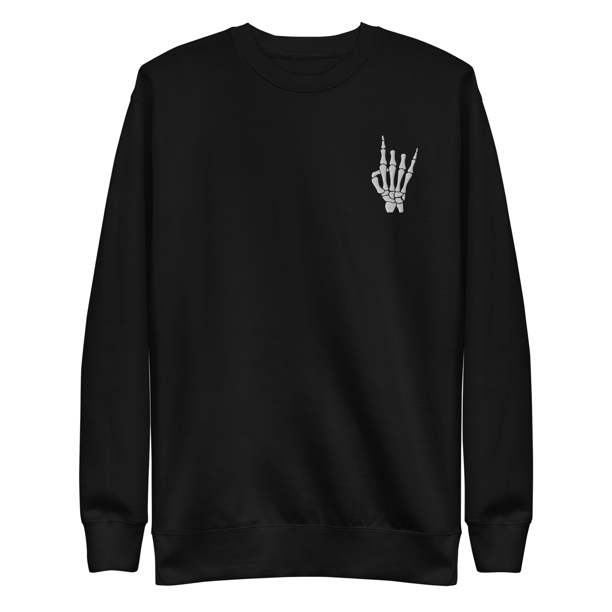 トップス SKELETON PATCHED CREW SWEAT rock-on-skeleton-embroidered-