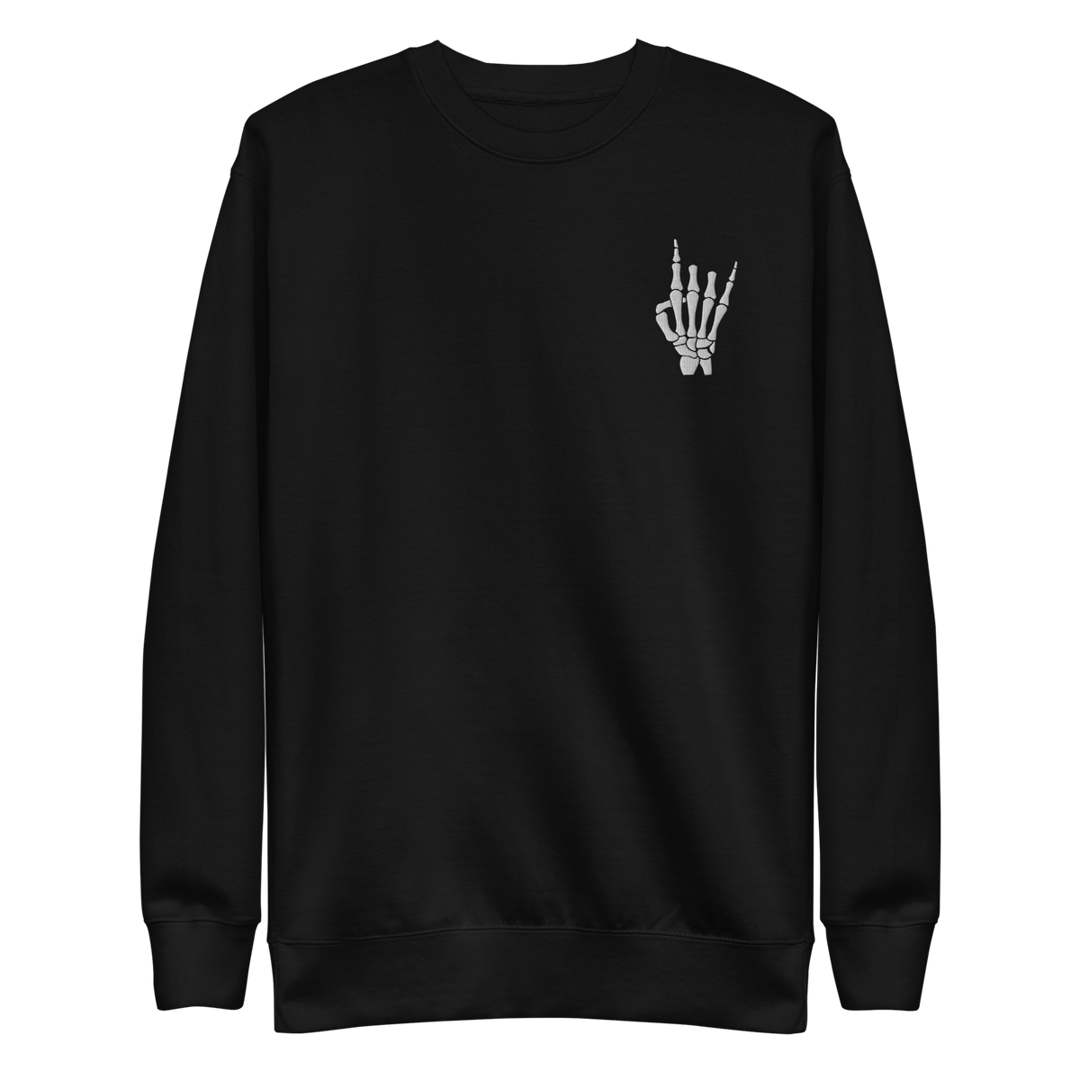 Rock On Skeleton Embroidered Sweatshirt - Goth Cloth Co.7532513_11254