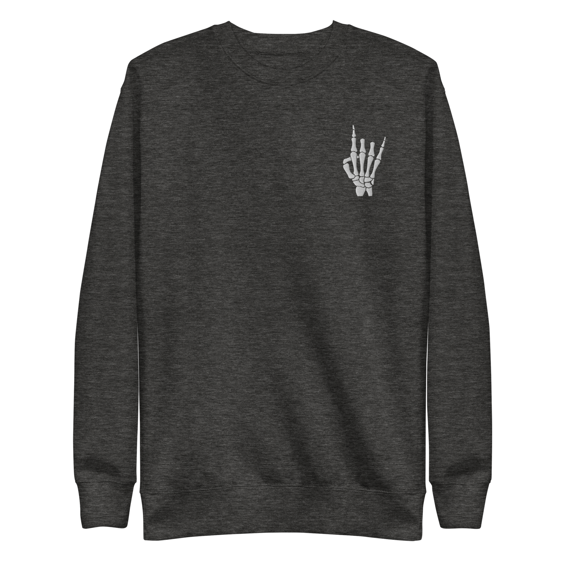 Rock On Skeleton Embroidered Sweatshirt - Goth Cloth Co.7532513_11259