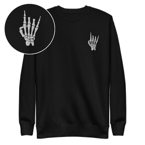 Rock On Skeleton Embroidered Sweatshirt - Goth Cloth Co.Sweatshirts7532513_11254