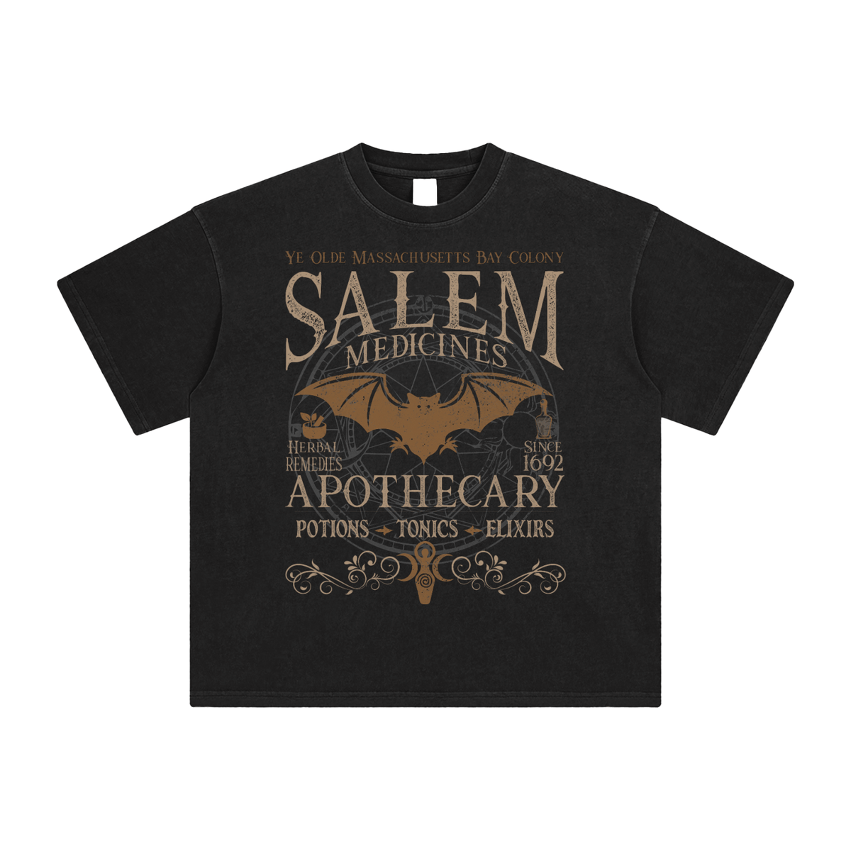 Salem Apothecary Enzyme Washed T-Shirt - Goth Cloth Co.250807PODPQ0813006