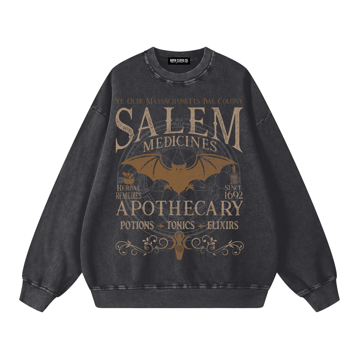 Salem Apothecary Vintage Wash Fleece Sweatshirt - Goth Cloth Co.260916PODRA0501001