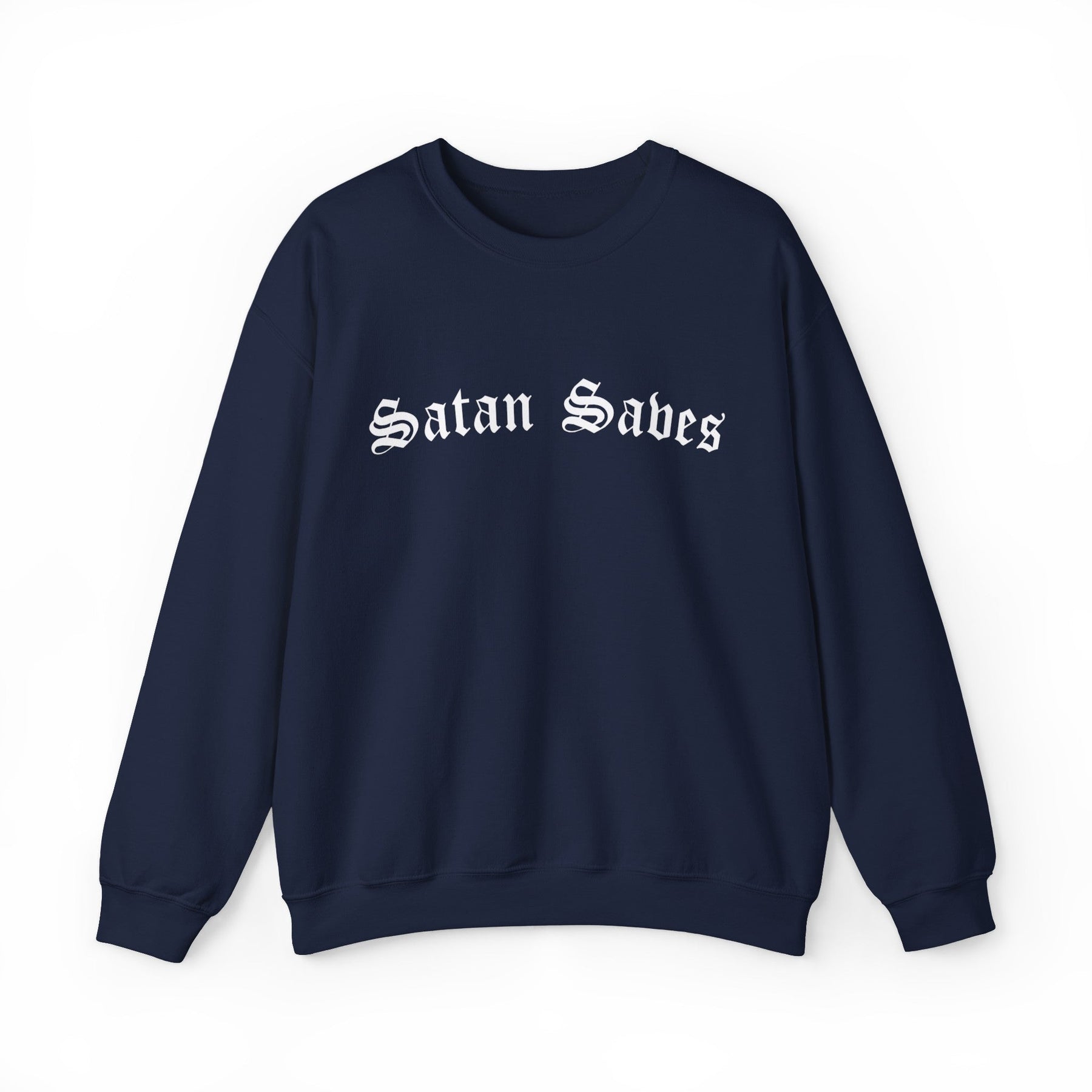 Satan Saves Gothic Crew Neck Sweatshirt - Goth Cloth Co.Sweatshirt17687845023776450411