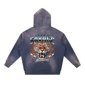 Savage Mutations Grunge Frayed Fleece Hoodie - Goth Cloth Co.251219PODRB0464006