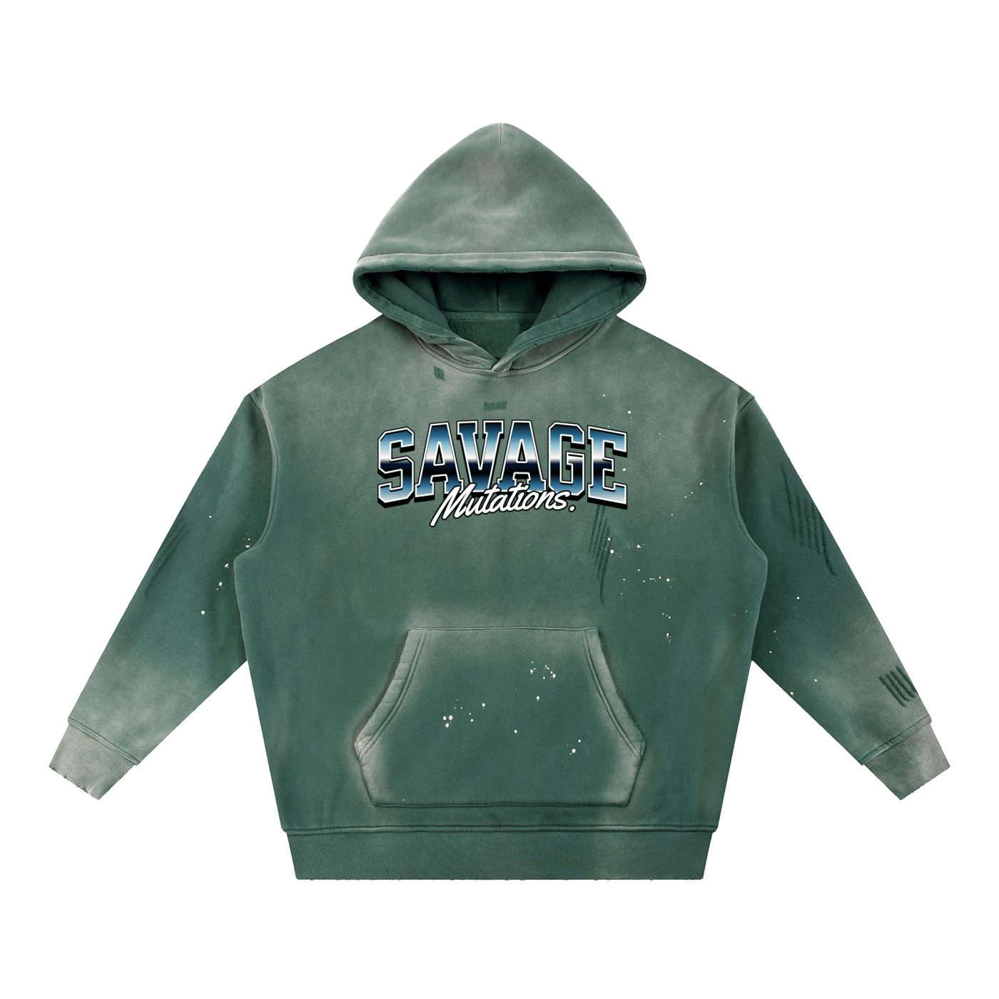 Savage Mutations Grunge Frayed Fleece Hoodie - Goth Cloth Co.251219PODRB0464016